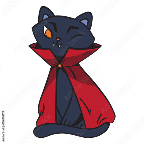 Black cat dracula cartoon