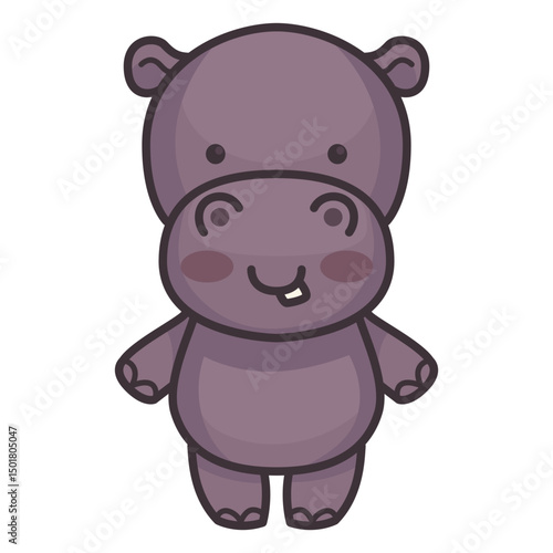 Cute hippo character