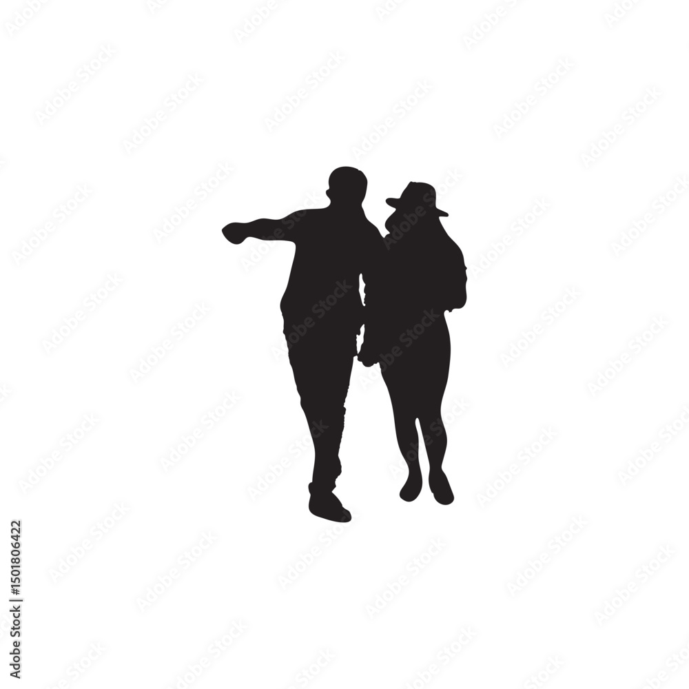 Back View Silhouette Vector of a Happy Married Couple with Children and Shopping Bags Family and Lifestyle Illustration Isolated on White Background Back View Silhouette Vector of a Happy Married Couple with Children and Shopping Bags Family and Lifestyle Illustration Isolated on White Background