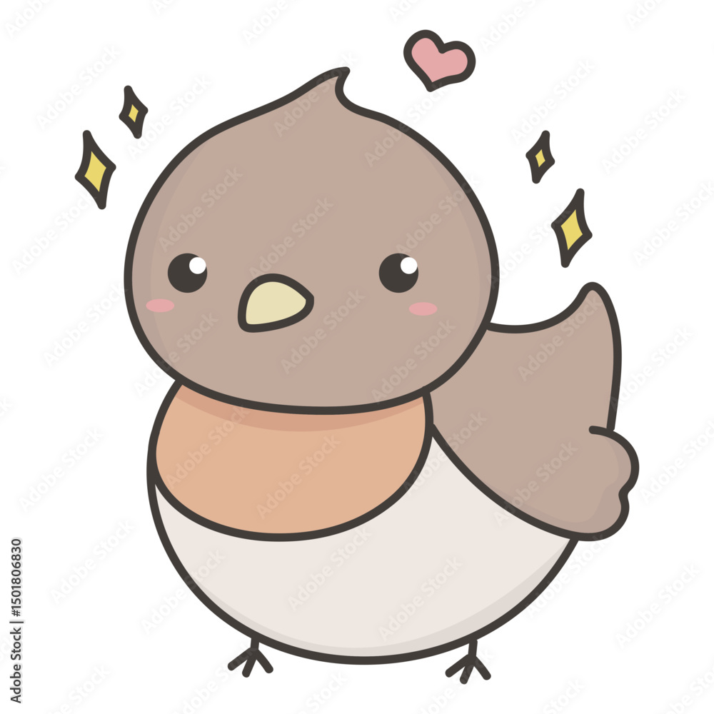 Naklejka premium Cheerful bird flat