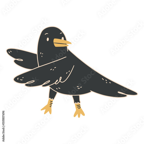 Raven bird animal cartoon character