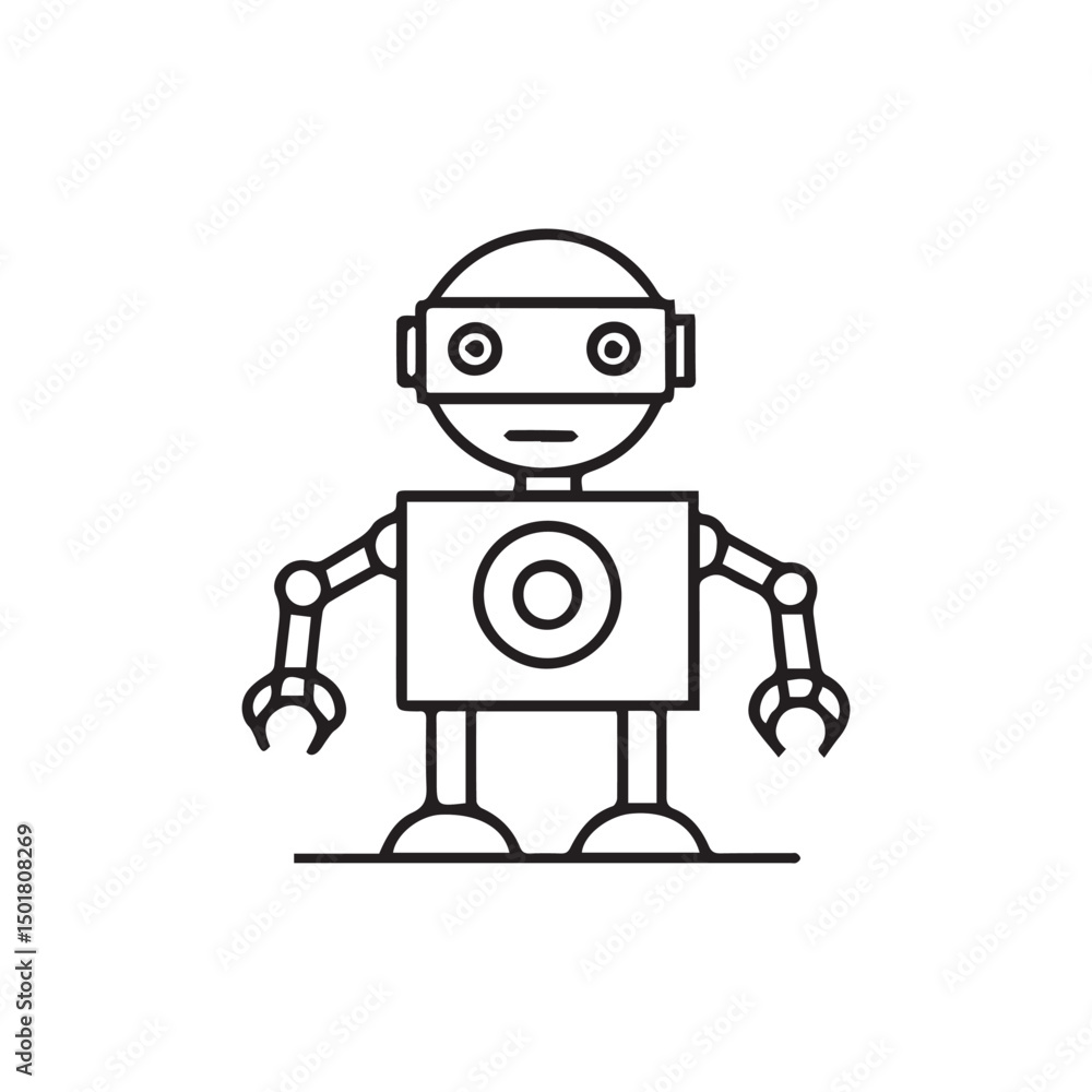 Fototapeta premium funny cartoon android robot