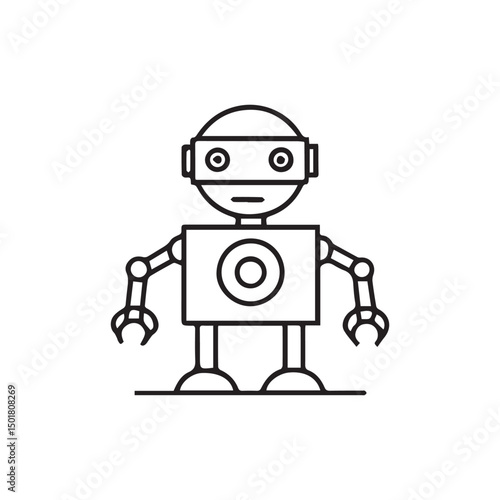 funny cartoon android robot