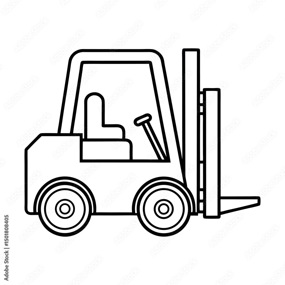 Industrial Forklift Line Art Vector Design Industrial Forklift Line Art Vector Design