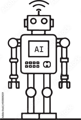 vector illustration of a computer robot , ai robot
