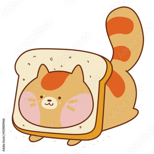 Cute toast cat