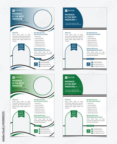 Corporate 2 Business Healthcare Medical Poster Or Flyer Design Layout A4 Size || Two Medical Cover, Poster Or Flyer Design A4 Size Printable Template Design