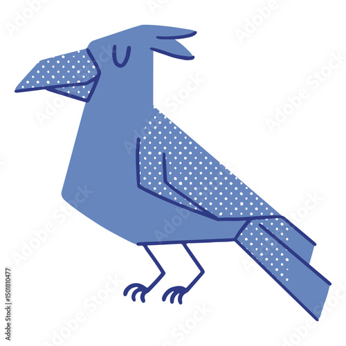 Blue bird is standing