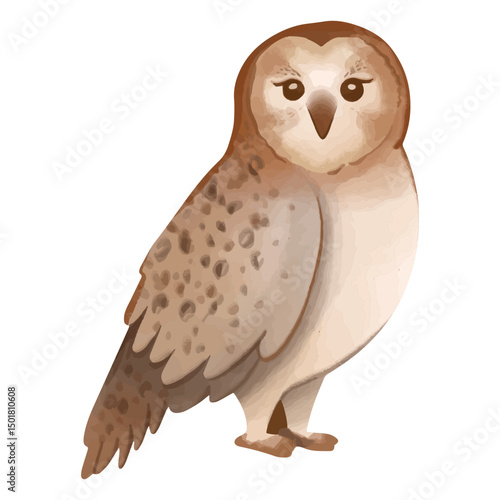Watercolor owl animal
