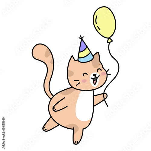 Cat cute birthday balloon
