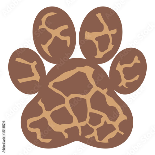 Eye-catching predator print in paw-shaped frame