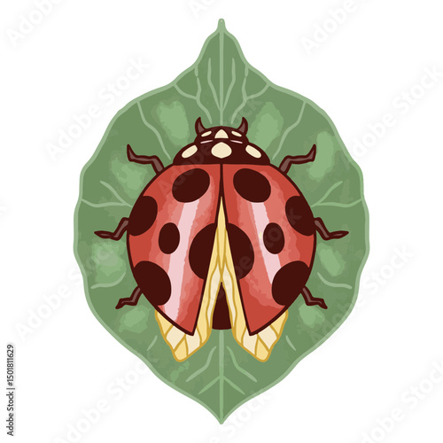 Ladybug sitting on a leaf