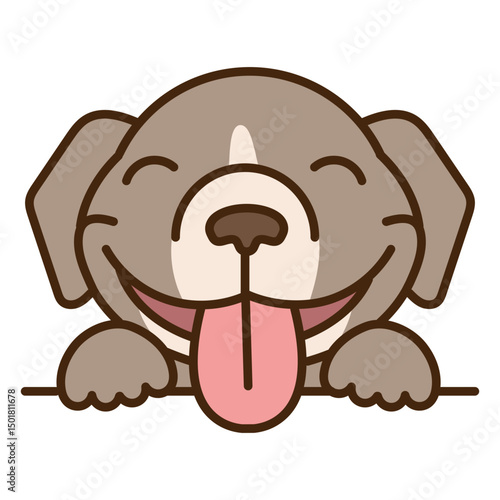 Dog with its tongue out sticking out of its mouth