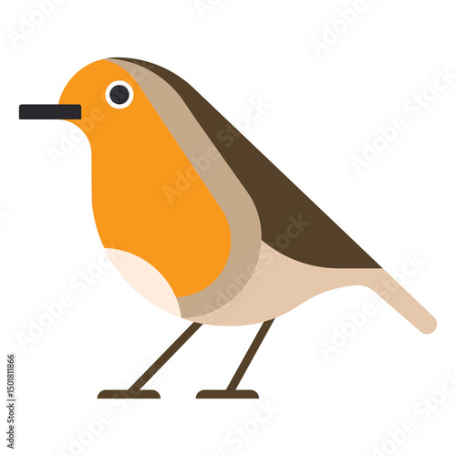 Orange and brown bird standing