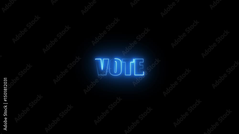 Energy seamless loop vote, neon line animation on a black background. vote neon text animation on black background Energy seamless loop vote, neon line animation on a black background. vote neon text animation on black background