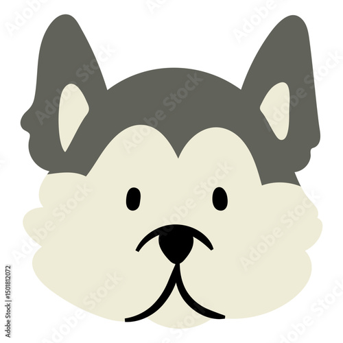 Husky dog face illustration