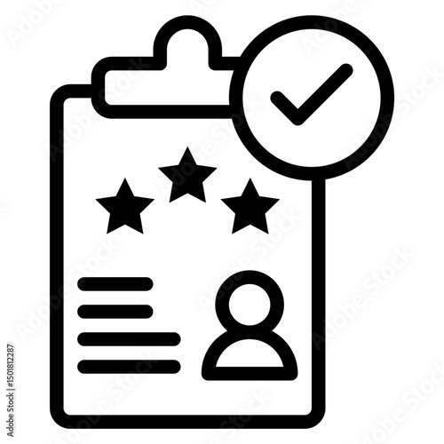 employee resume line icon
