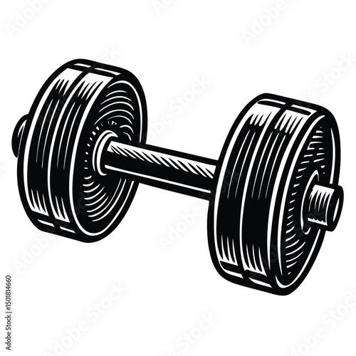 dumbbell on white background