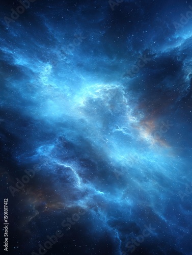 Wallpaper Mural Cosmic Nebula in Deep Space with Stars and Clouds of Gas and Dust Abstract Vertical View Torontodigital.ca