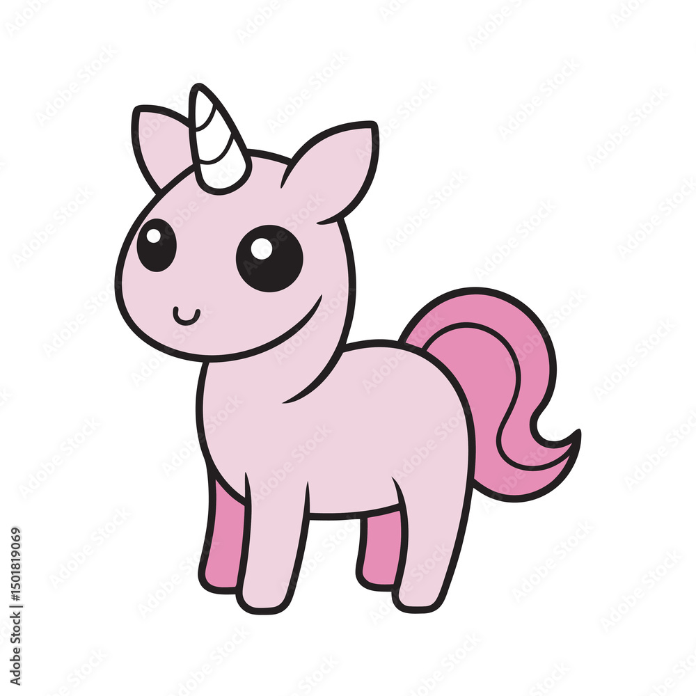 Kawaii Magical Unicorn With Fun Outline Kawaii Magical Unicorn With Fun Outline