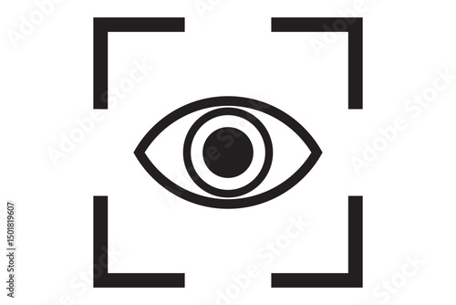 Eye Scan icon. Stroke outline style. Simple eye scan icon. Vector illustration.