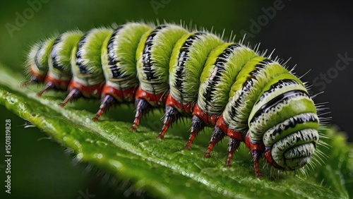 close up of a caterpillar on a leaf