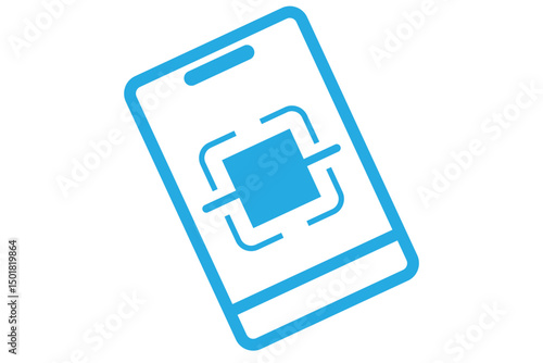 QR code scanning mobile phone in line style icon. Barcode scanner for pay PNG symbol. Scan QR code signs. vector illustration for apps and website