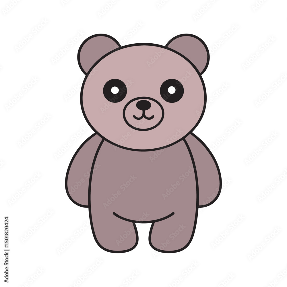 Kawaii Cuddly Bear With Cute Outline Kawaii Cuddly Bear With Cute Outline