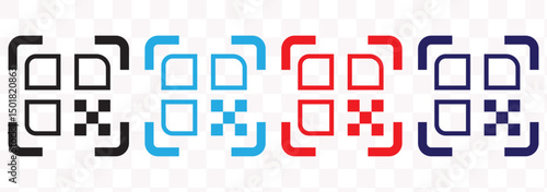 Scan icon for QR code mobile icon vector illustration template