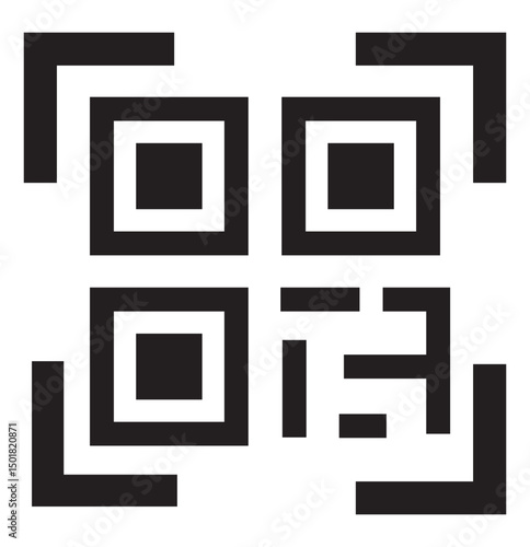 Scan icon for QR code mobile icon vector illustration template