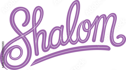 Shalom - Purple Handwritten Typography.