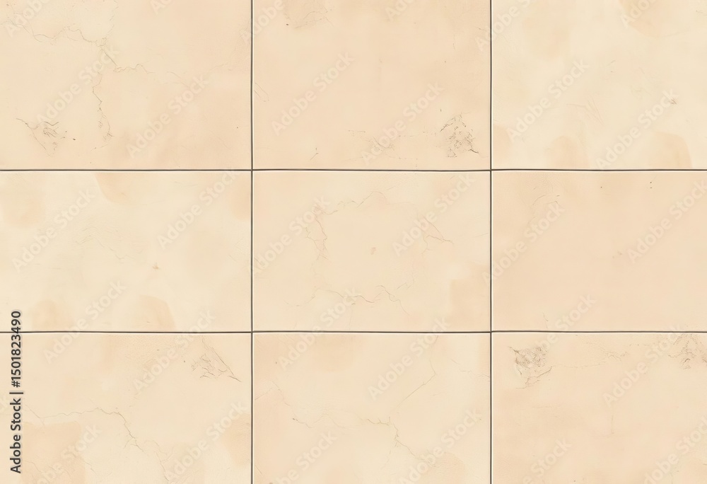 Fototapeta premium Rustic beige marble-look ceramic tiles, random pattern, high-resolution texture, natural, surface
