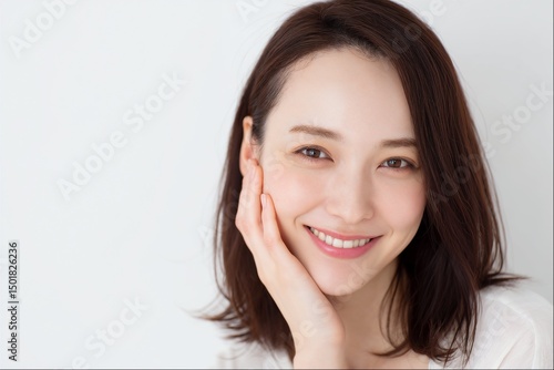 美しい笑顔の女性モデル