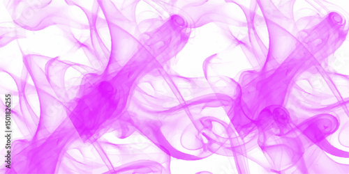 Abstract Vibrant pink transparent smoke cloud. Abstract black transparent smoke banner. pink smoke abstract on white background. Abstract background with glowing pink plasma smoke pattern on white. 