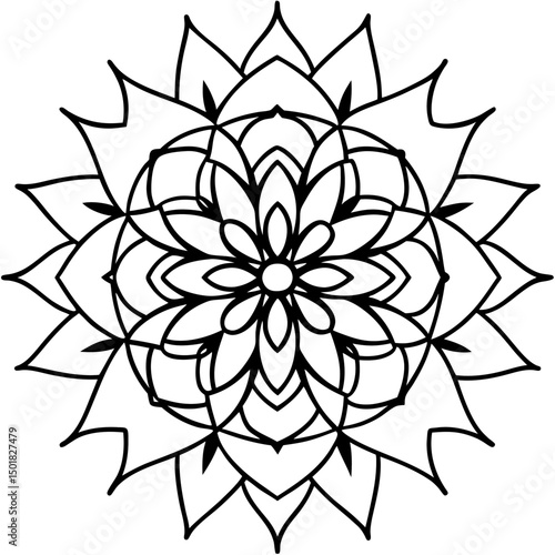Pastel Floral Mandala Vector on White