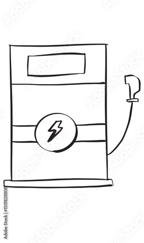 car plug in hybrid transportation electric car battery chare environment vehicle hybrid car future car drawing black write color technology icon energy power plug in hybrid station renewable refuel