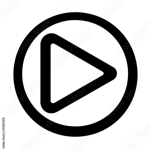 A bold, black play button icon in a circle, symbolizing media playback. Free Download A bold, black play button icon in a circle, symbolizing media playback. - GFXLoad