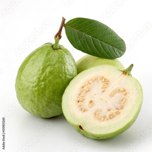 Fresh Guava on White Background