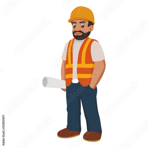 Construction worker cartoon