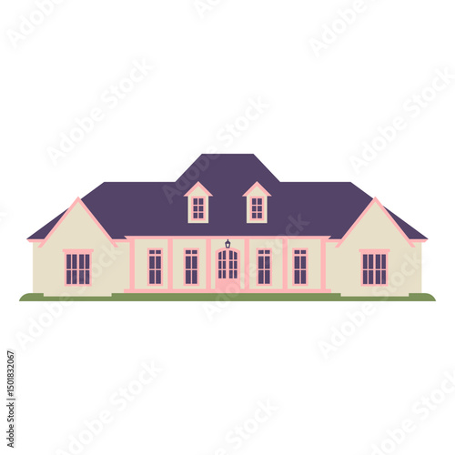Traditional frontal flat mansion