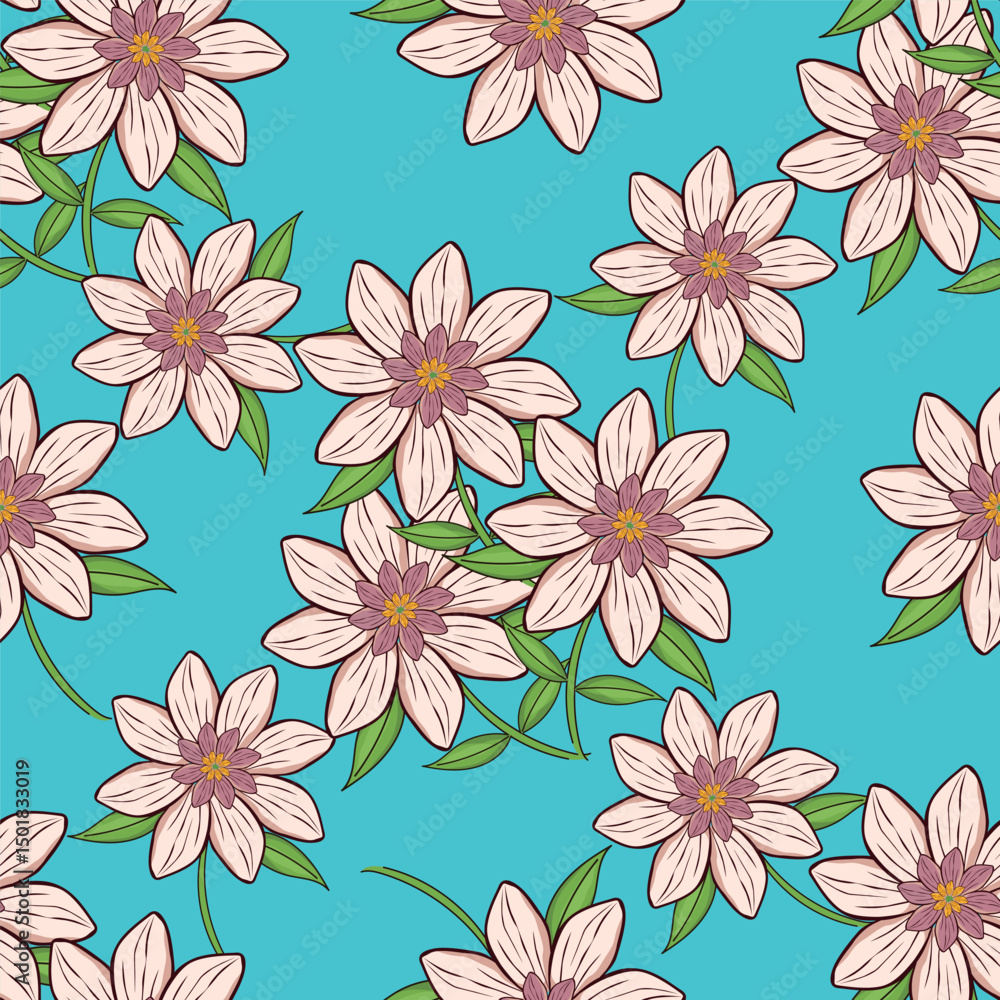 custom made wallpaper toronto digitalBeautiful flower allover seamless pattern