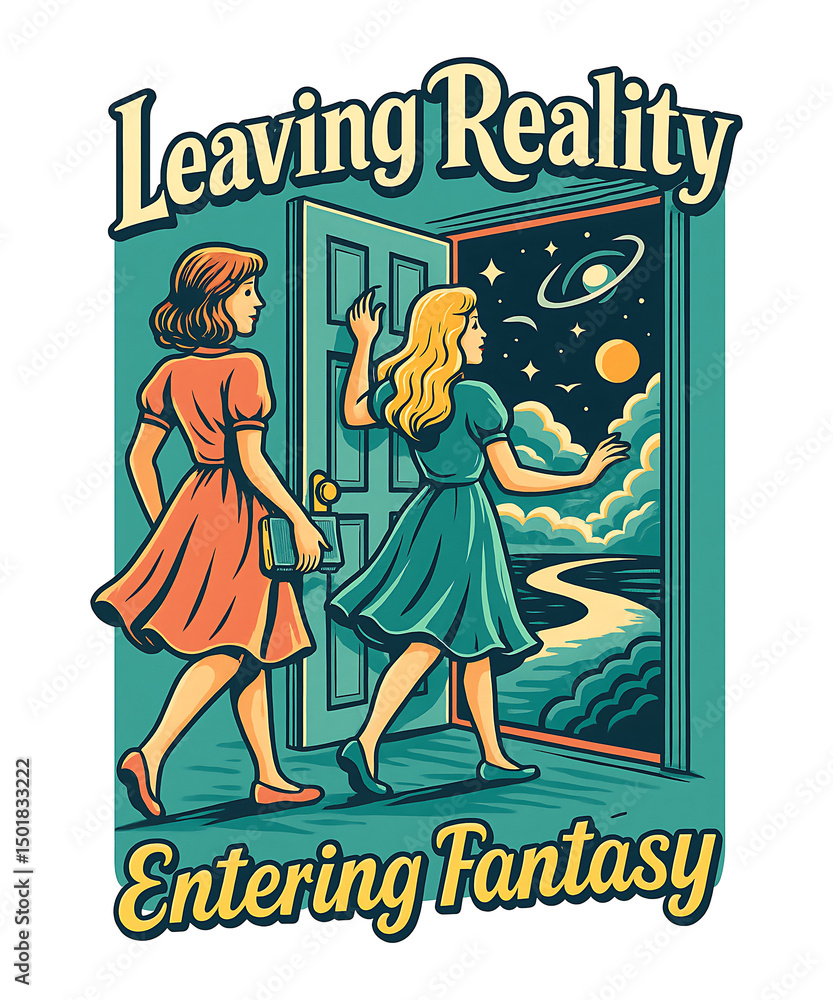 Obraz premium Leaving Reality Entering Fantasy T shirt