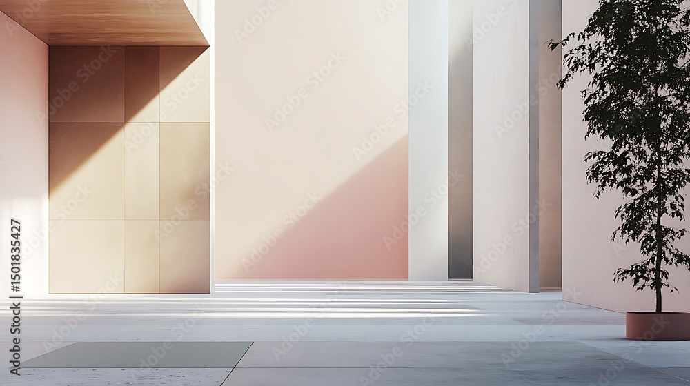 Fototapeta premium Modern interior design with a minimalist aesthetic.