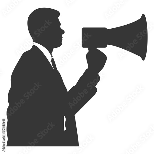 Businessman speaking megaphone