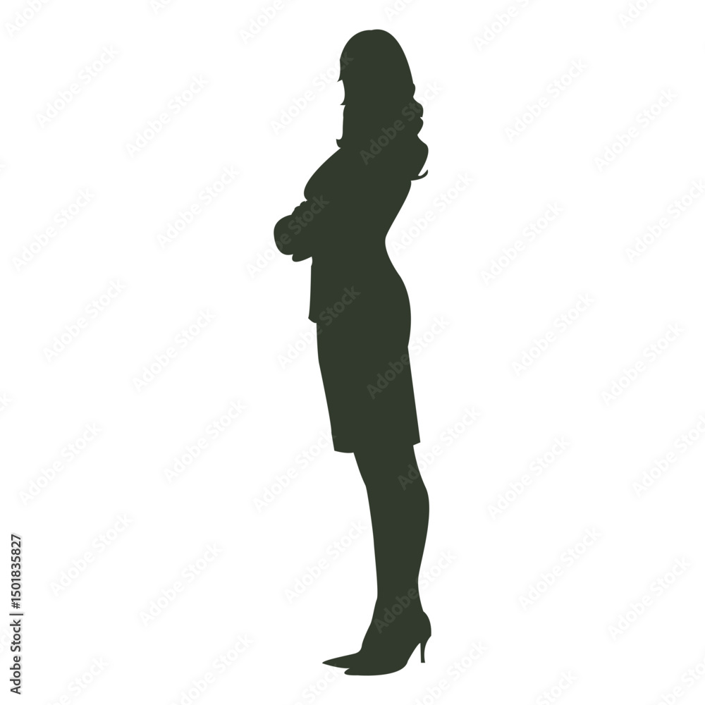 Working woman silhouette crossed arms Working woman silhouette crossed arms