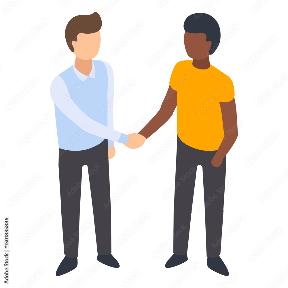 Men handshaking illustration Men handshaking illustration