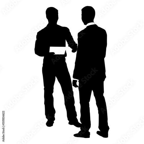 Business men talking silhouette