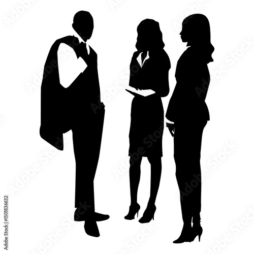 Business people posing silhouette