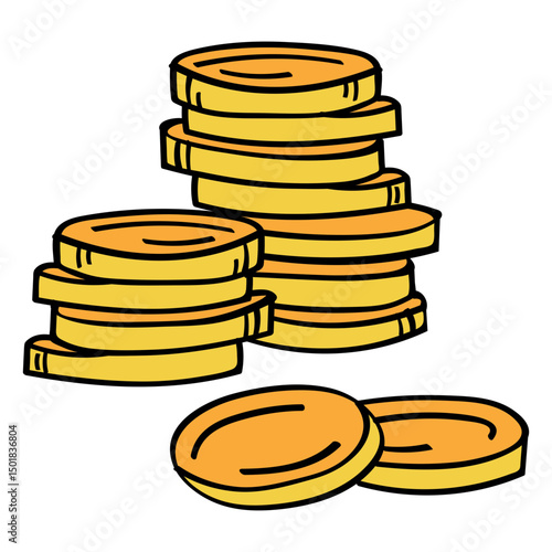 Money finance stacking coins icon