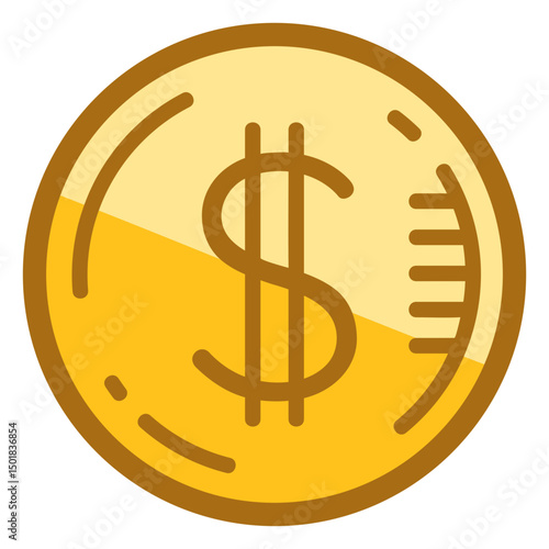 Dollar sign coin money icon